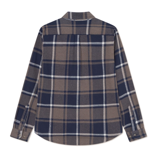 Moderne checkmønsteret overshirt i navy fra Lex Deux