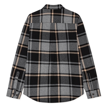 Les Deux Check Flannel Overshirt Grey Melange
