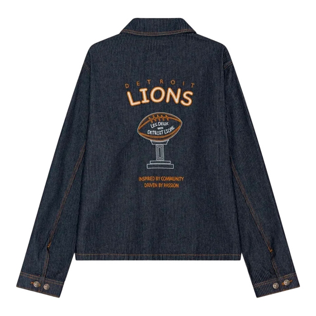 Les Deux NFL Football Denim Overshirt Detroit Lions Mørkeblå