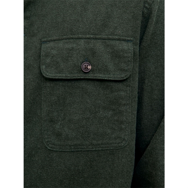 Lækker moderne overshirt i mørkegrøn fra Jack & Jones