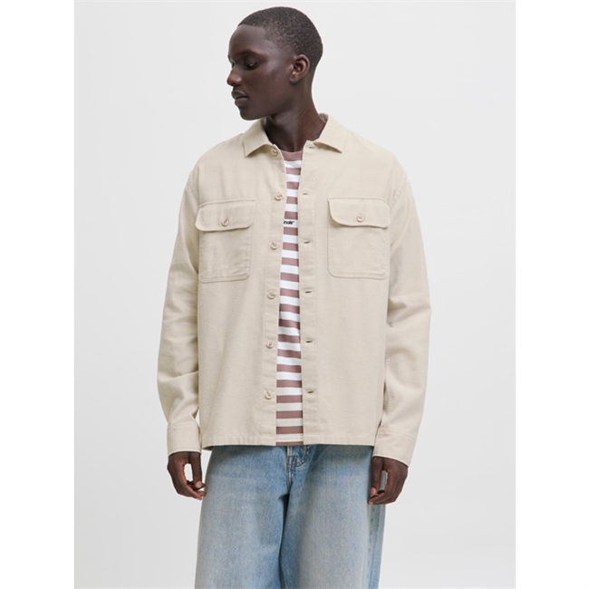 Lækker moderne overshirt i beige fra Jack & Jones
