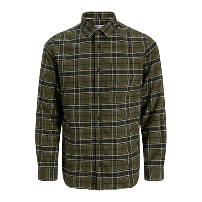 Pæn ternet overshirt i grøn fra Jack & Jones