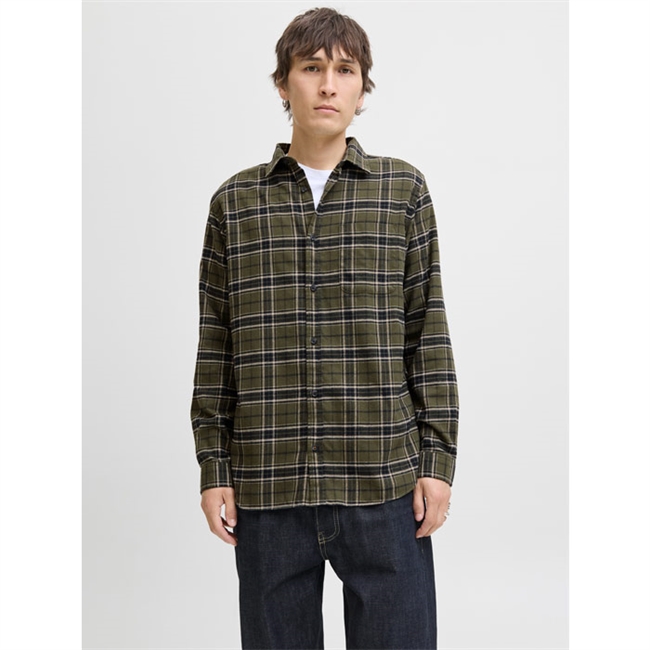 Pæn ternet overshirt i grøn fra Jack & Jones