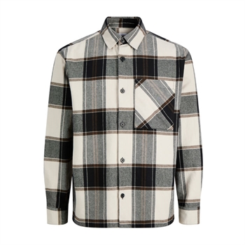 Lækker ternet overshirt i hvid / grå fra Jack & Jones