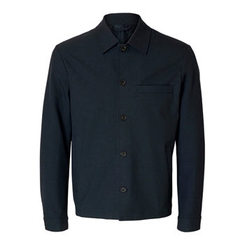 Moderne klassisk overshirt fra Selected i blå