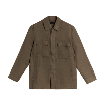 Stilsikker brun overshirt i hør fra Sand