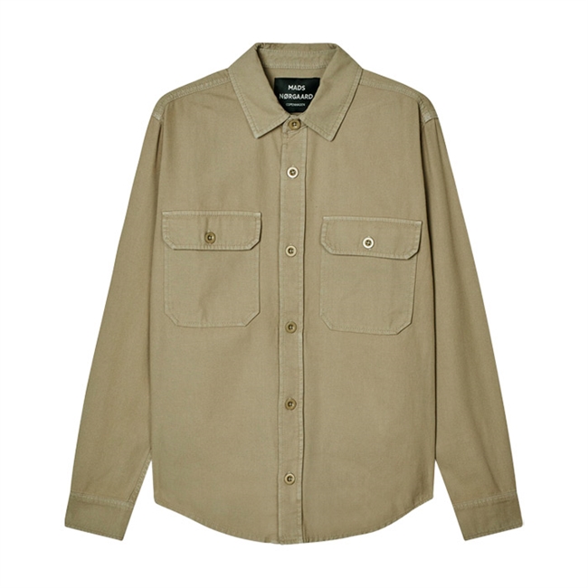 Moderne Mads Nørgaard overshirt i mørke beige med brystlommer