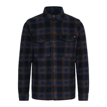 Moderne ternet overshirt i navy og brune tern fra Matinique