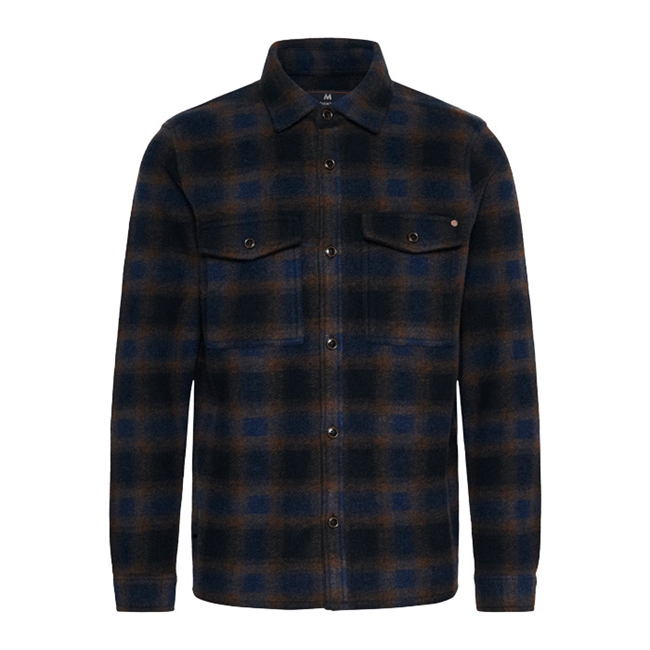Moderne ternet overshirt i navy og brune tern fra Matinique