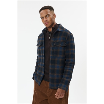 Moderne ternet overshirt i navy og brune tern fra Matinique