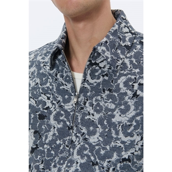 Moderne mønstret overshirt i mørkeblå fra Matinique