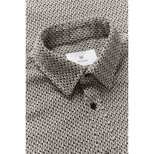Moderne mønstret overshirt i sort fra Matinique