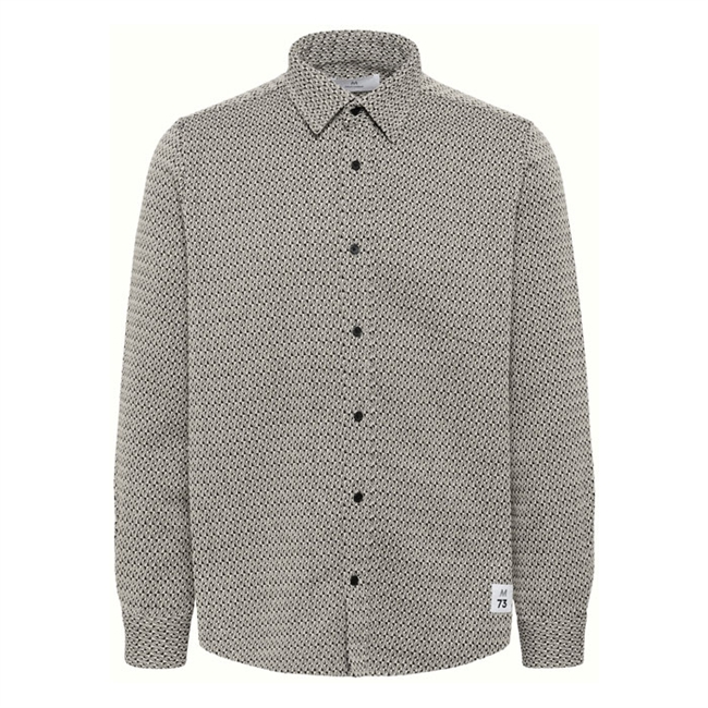 Moderne mønstret overshirt i sort fra Matinique