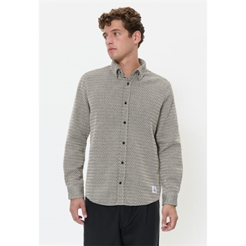 Moderne mønstret overshirt i sort fra Matinique