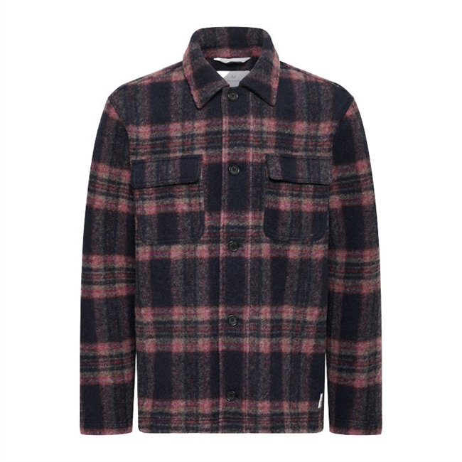 Moderne ternet overshirt i navy og røde tern fra Matinique