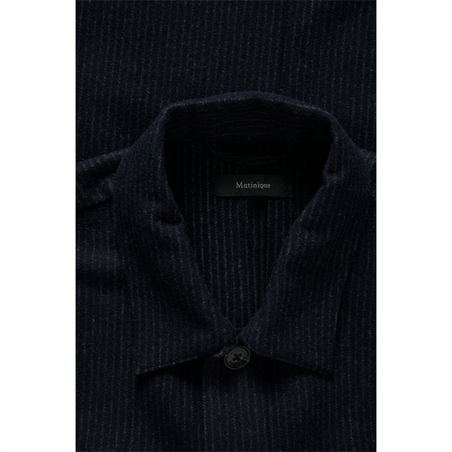 Matinique Maorignal Overshirt Stribet Mørkeblå