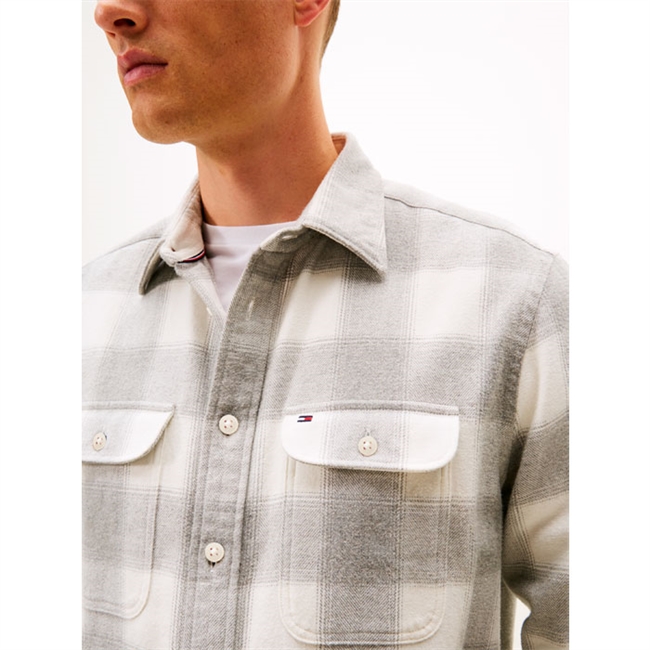 Lækker flannel check overshirt i grå fra Tommy Hilfiger