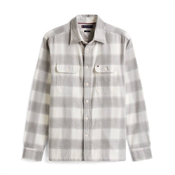 Lækker flannel check overshirt i grå fra Tommy Hilfiger