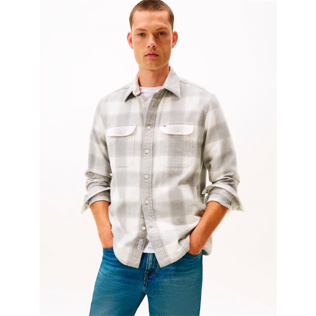 Lækker flannel check overshirt i grå fra Tommy Hilfiger