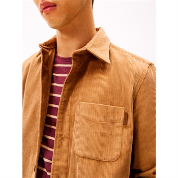 Lækker fløjls overshirt i farven brændt brun fra Tommy Hilfiger