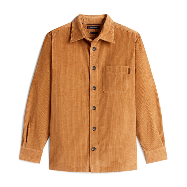 Lækker fløjls overshirt i farven brændt brun fra Tommy Hilfiger