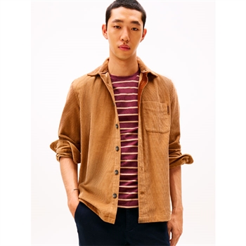 Lækker fløjls overshirt i farven brændt brun fra Tommy Hilfiger