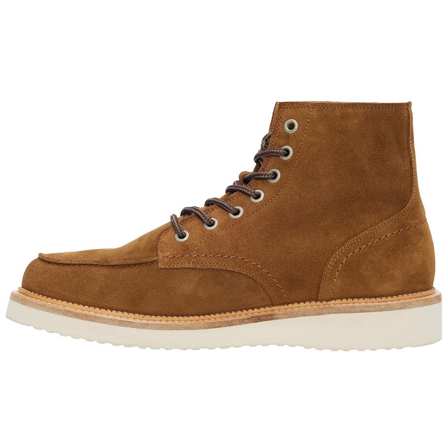 Selected Teo New Suede Moc-toe Støvle Brun