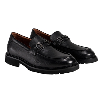 Chunky læder loafer i sort fra TGA By Ahler