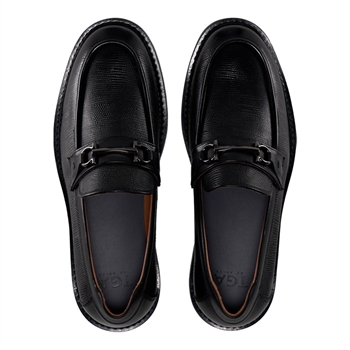 Chunky læder loafer i sort fra TGA By Ahler