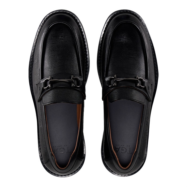 Chunky læder loafer i sort fra TGA By Ahler