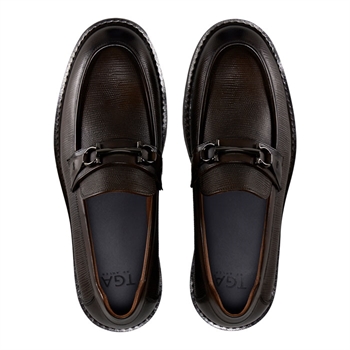 Chunky læder loafer i brun fra TGA By Ahler