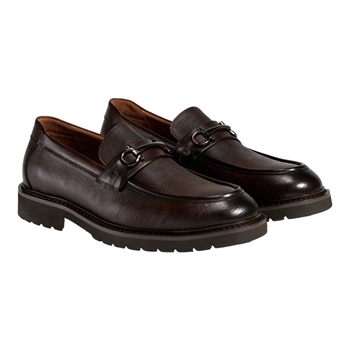 Chunky læder loafer i brun fra TGA By Ahler