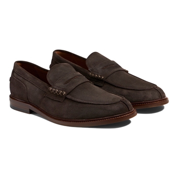 Lækre mørkebrune loafers i ruskind fra TGA / Ahler