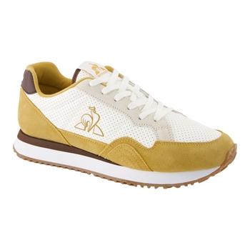 Moderne flot sneaker i hvid, gul og brun fra Le coq Sportif