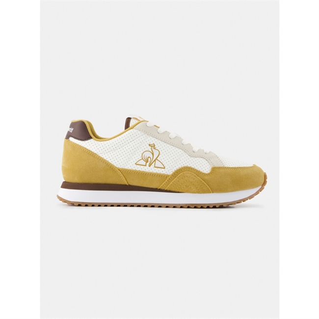 Moderne flot sneaker i hvid, gul og brun fra Le coq Sportif