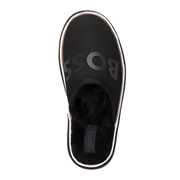 Lækre Sorte BOSS Slippers med Logo.