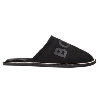 Lækre Sorte BOSS Slippers med Logo.