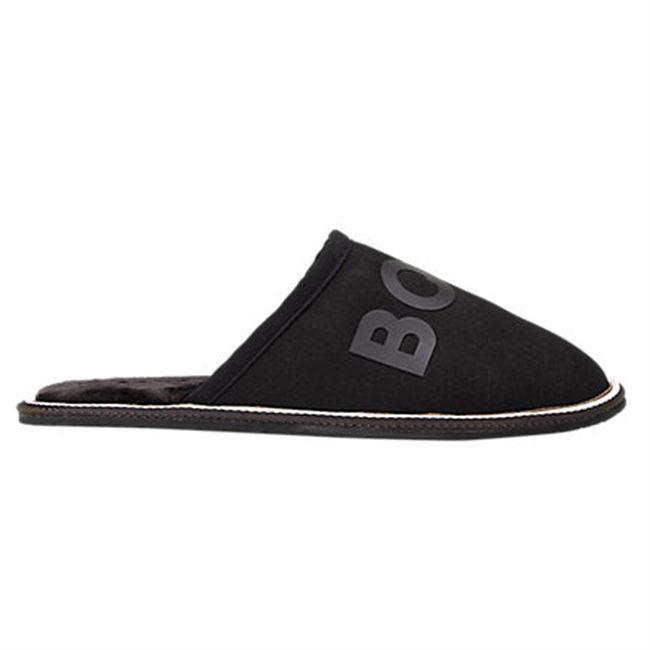 Lækre Sorte BOSS Slippers med Logo.