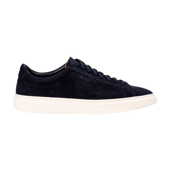 Lækker suede sneaker fra BOSS i mørkeblå.