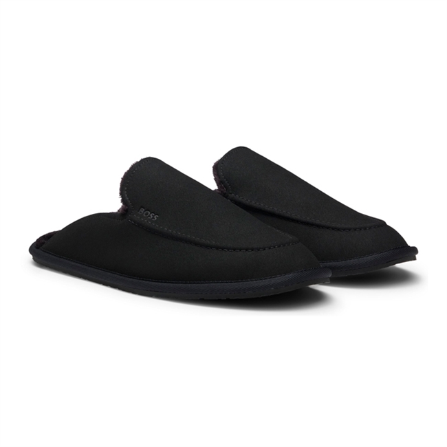 Lækre slip-on hjemmesko i sort fra BOSS