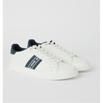 Lækker hvid sneaker fra Björn Borg med blå logo detaljer.