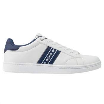 Lækker hvid sneaker fra Björn Borg med blå logo detaljer.