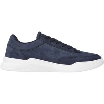 Lækker Nubuck Læder Sneaker i Blå fra Tommy Hilfiger.