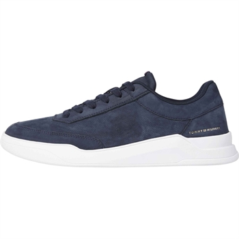Lækker Nubuck Læder Sneaker i Blå fra Tommy Hilfiger.