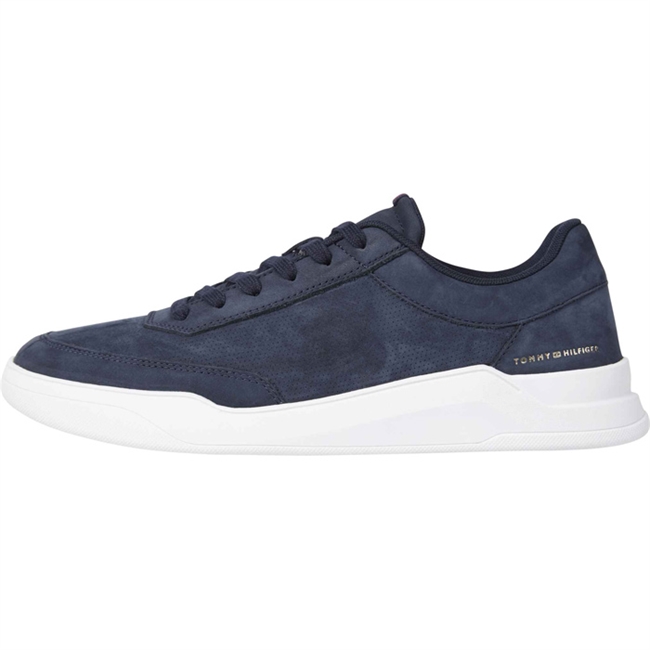 Lækker Nubuck Læder Sneaker i Blå fra Tommy Hilfiger.