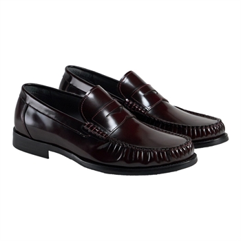 Stilren læder loafer i klassisk bordeaux fra TGA By Ahler