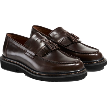 Smart brun loafer i læder fra TGA / Ahler.