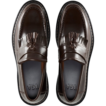 Smart brun loafer i læder fra TGA / Ahler.