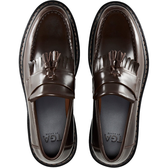 Smart brun loafer i læder fra TGA / Ahler.