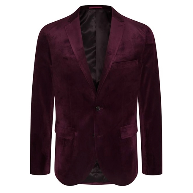 Stilfuld Mørke Lilla Velour Blazer fra Matinique.
